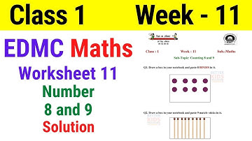 EDMC Class 1 Maths Week 11 Worksheet 11 / Class 1st maths worksheet 11 Week 11 with solution