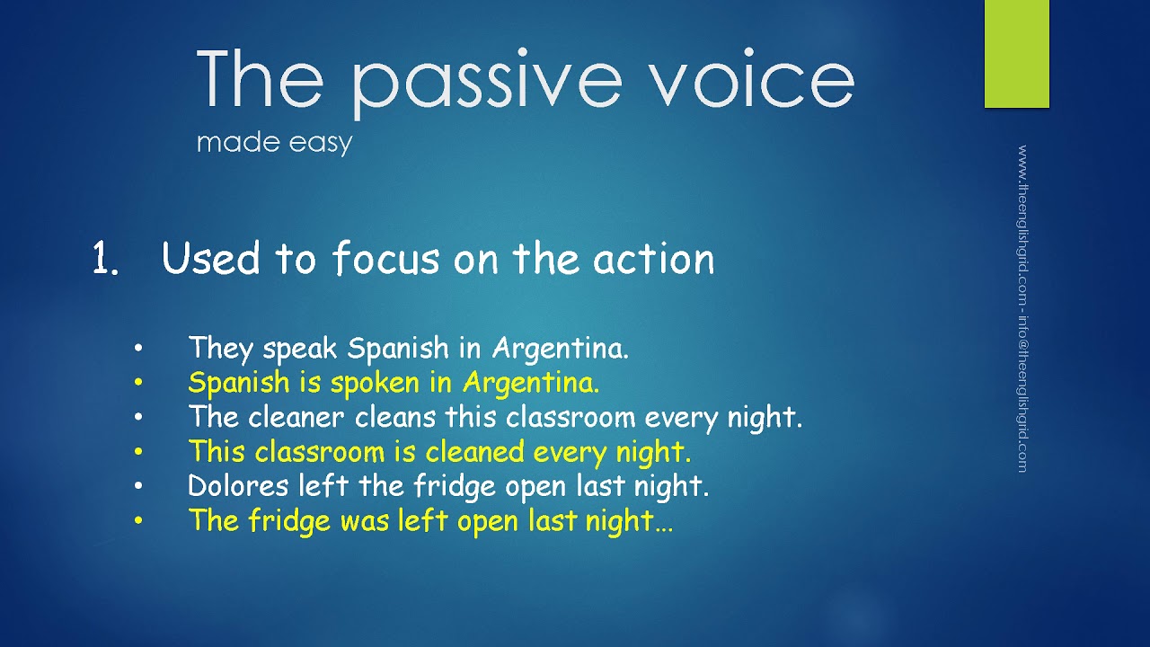 The passive voice, explained in Spanish La voz pasiva en
