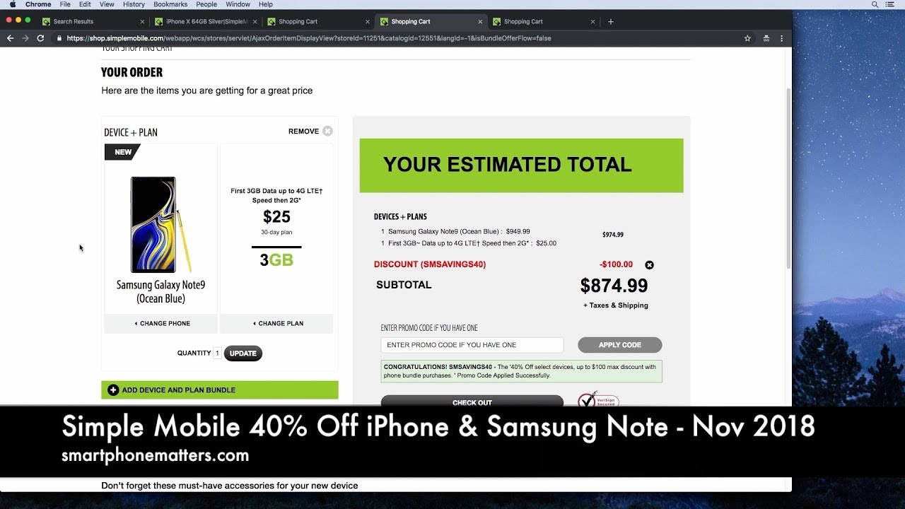 simple mobile 40 off iphone samsung note nov 2018 youtube simple mobile bill pay without tax