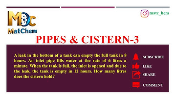 Pipes & Cistern -3 #pipes #cistern #emptying #filling #capacity #ssc #cgl #kpsc #upsc_csat #ntpc