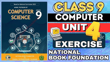 computer science New book class 9 Unit 4 data and analysis | EXERCISE |  #fbise #nbf