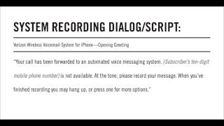 This is the default or standard system prompt played to callers
leaving messages in a subscriber's mailbox if they are subscribed
verizon wireless' iphone...