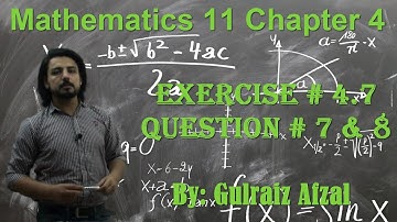 Condition for roots of quadratic equation to b equal,Math 11 Exercise 4.7, Question 7,8. Lec_4.7-03,