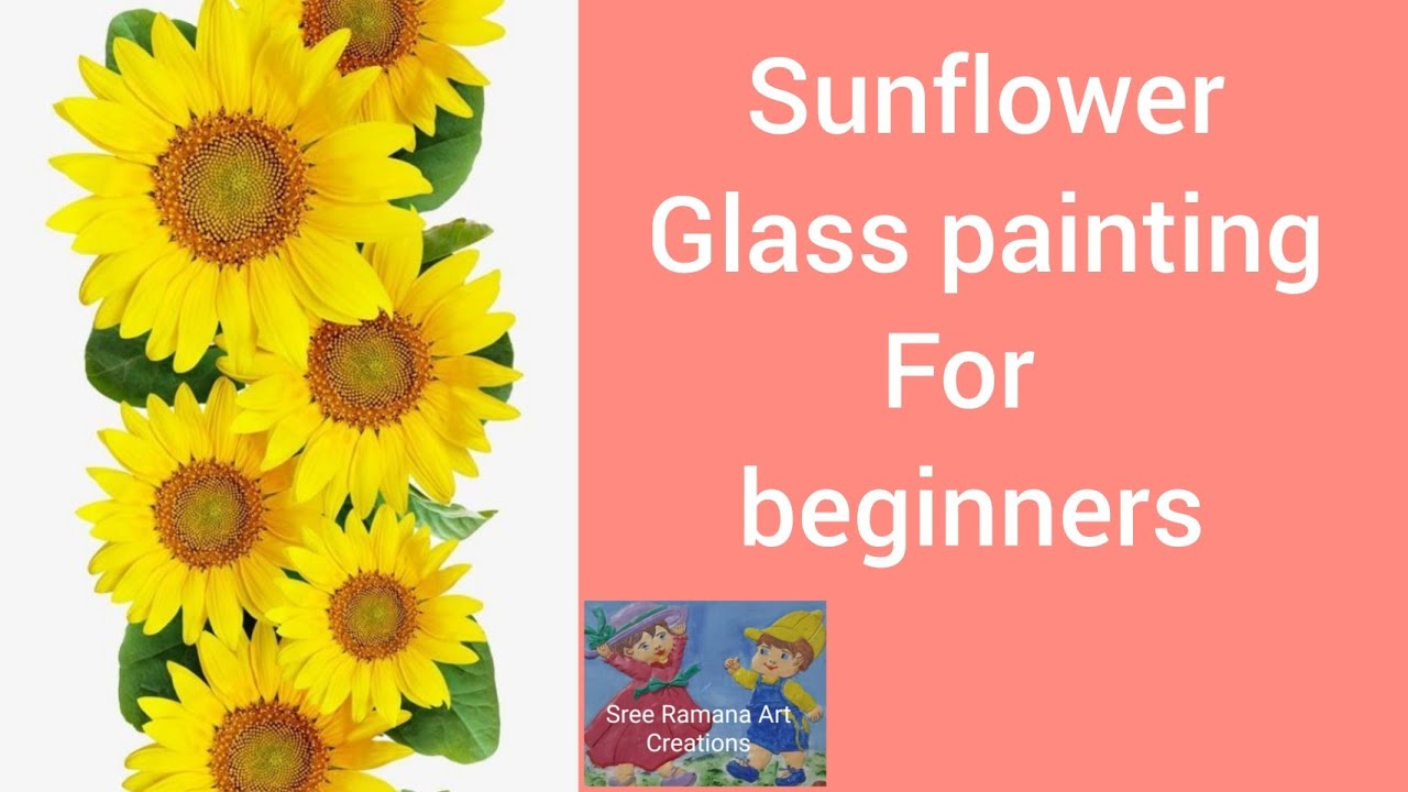 Sunflower glass painting|