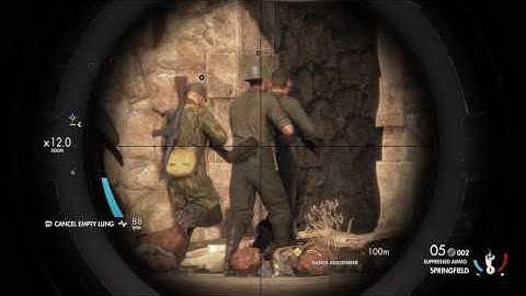 Sniper Elite 4 one-shot epic multi-kill!