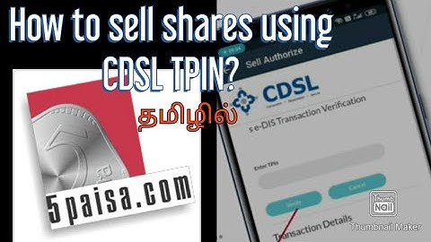 How to sell shares in 5paisa using cdsl TPIN? | Tamil | Vertical video | How to use CDSL TPIN?