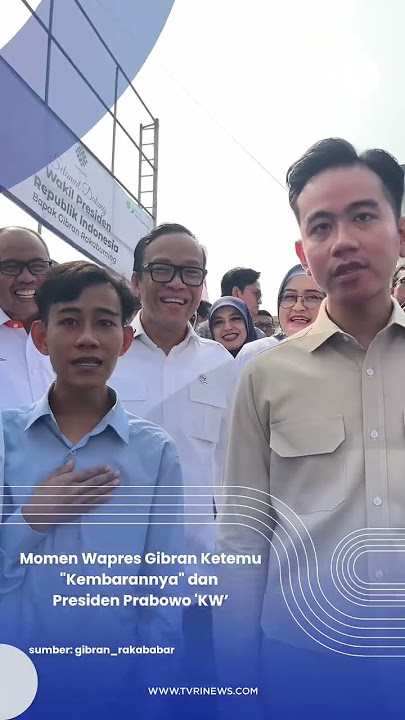 Momen Wapres Gibran Ketemu 'Kembarannya' dan Presiden Prabowo 'KW' #tvri #news #gibran