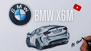 رسم سيارة A drawing of the BMW X6M