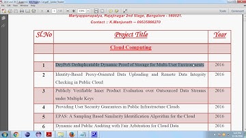 2016 and 2017 IEEE Cloud Computing Projects List