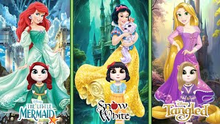 Disney Princess Competition || Ariel Vs Snow White Vs Rapunzel || My Talking Angela || Cosplay