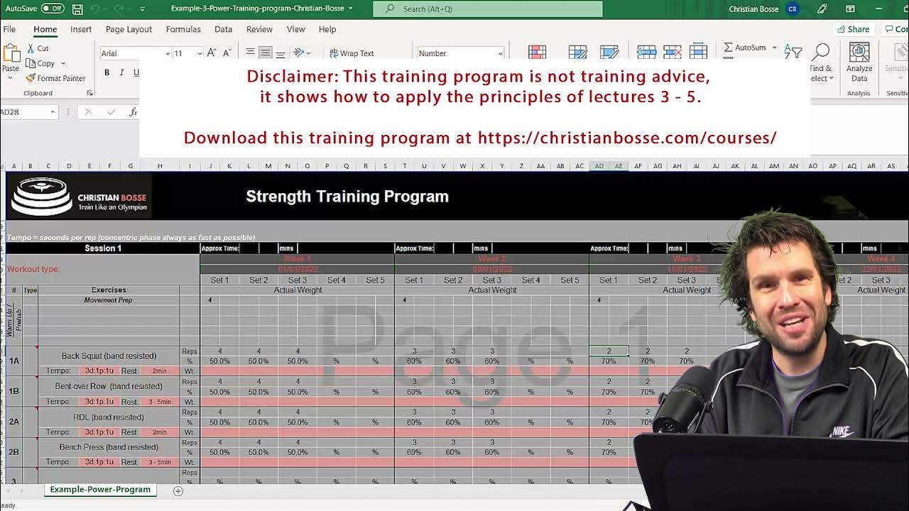 Power Training Program Example I Strength Training Lecture 8