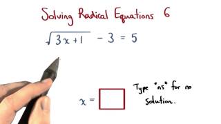 Solve Radical Equations 6 - Visualizing Algebra