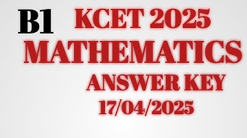 KCET Maths Question paper Answer key 2025||maths answer key 2025 #kcetexam#kcet#mathematics