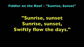 Sunrise, Sunset Singalong Video