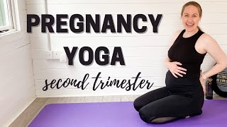 SECOND TRIMESTER PREGNANCY YOGA FLOW | 20 Minute Prenatal Yoga | LEMon Yoga