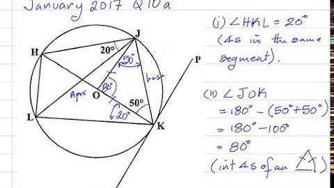 January 2017 Q10a (Circle Theorem)