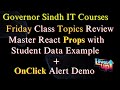 Master React Props with Student Data Example | OnClick Alert Demo | Friday Class Topics Review