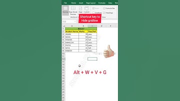 Amazing shortcut key to hide gridline in excel | shortcut key in excel #shorts
