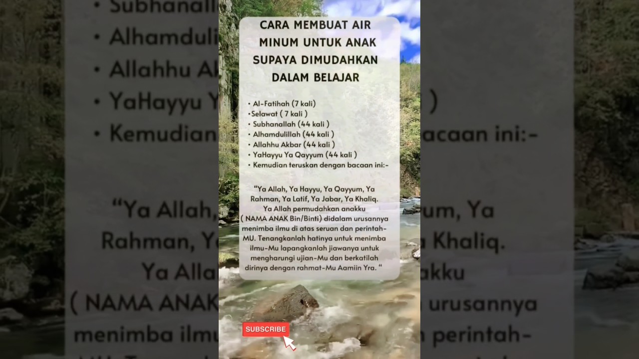Doa Air Minum Untuk Anak Agar Dimudahkan Belajar 