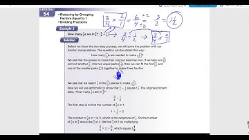 Saxon Math L.54 Reducing by Grouping Factors Equal to 1 and Dividing Fractions