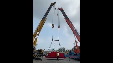 0613 our mechanical engineer is load testing a 30 ton WLL spreader bar with 45 ton load weight