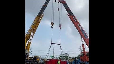 0613 our mechanical engineer is load testing a 30 ton WLL spreader bar with 45 ton load weight