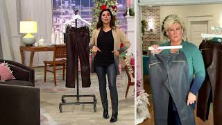 Belle by Kim Gravel Faux Leather Ponte Pant with Hip Zippers on QVC