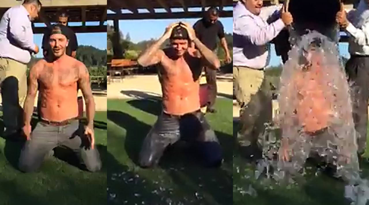 Gaultier beckham ice bucket challenge video Gaultier beckham ice bucket challenge images