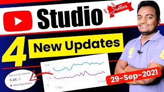 YouTube 4 New Update  | YouTube Studio New Update | Ab Sabke Subscribers Badhenge | 29 Sep 2021