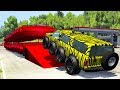 Giant Rollers Flatten Cars #2 - Beamng drive