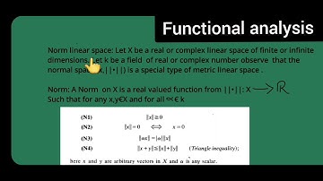 functional analysis: norm linear space with theorm