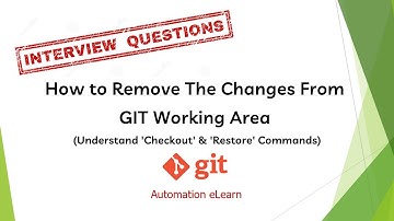 #1: How to Remove The Changes From GIT Working Area | Understand Checkout & Restore Commands