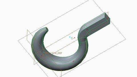 || drawing a hook || creo parametric 2.0||