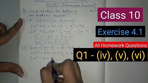 Chapter 4 Ex 4.1 (Q1 - 4, 5, 6 part) All homework questions class 10