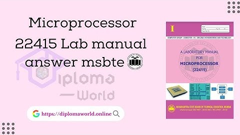 Microprocessor lab manual answer | 22415 MIC Solved manual solution msbte pdf download
