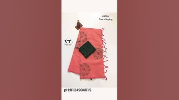 Southcottonmix block printed saree #clothingwomenswear #viral #trending #shorts #shot