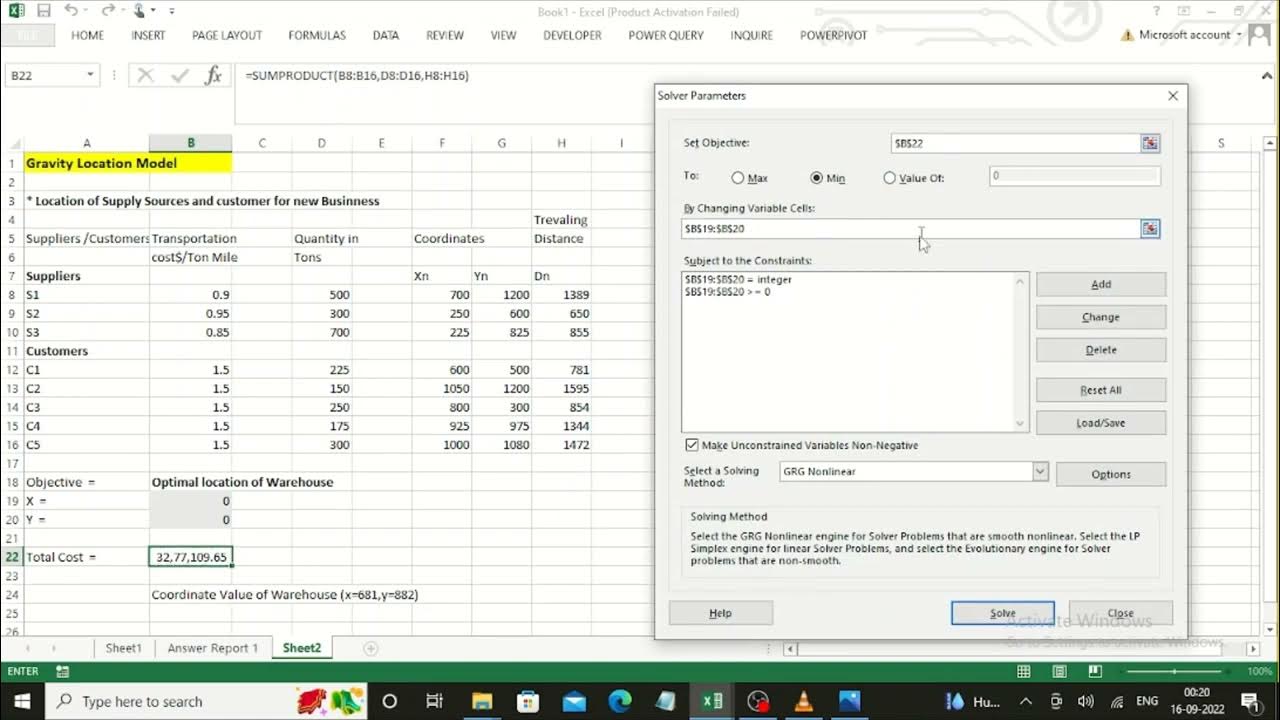 Gravity Location Model in Excel YouTube