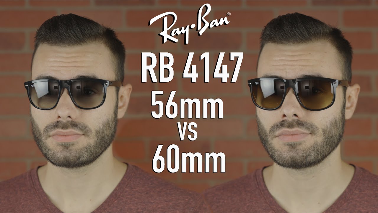 Vaardig kleding Verbonden Ray-Ban RB4147 56mm vs 60mm - YouTube
