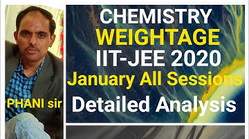 Chemistry Topic wise Weightage in JEE-2020 Detailed Analysis|| PHANI sir||