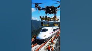 Ai Railway Construction via Drones: The Technology of the Future! #drone #automobile #technology