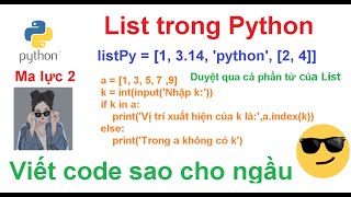 Python cơ bản: Ma lực 2 Danh sách(List) trong python