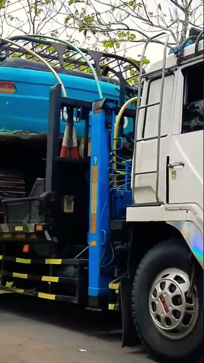 AKSI TRUCK FUSO MEMBAWA EXCAVATOR DI JALAN SEMPIT ❗️ #videoshort #shorts #buspariwisata