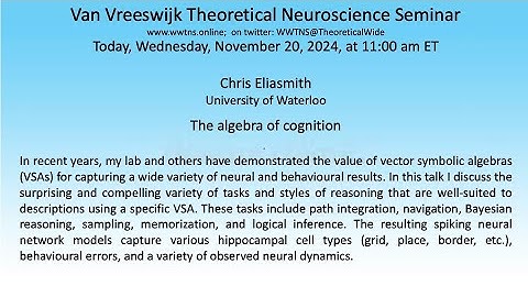 The algebra of cognition | Chris Eliasmith, University of Waterloo