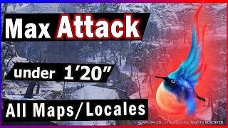 MH Rise | How to Get Max Attack Permabuff Under 1'20" (All Maps) with Demon Petalace III *TIMESTAMPS