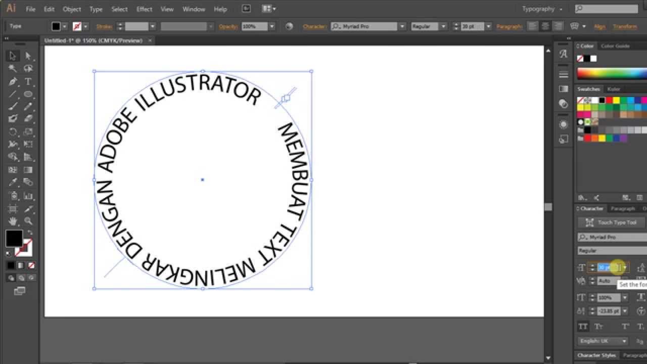 Belajar Adobe Illustrator Membuat Teks Melingkar