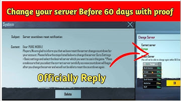How to change server before 60 days Pubg Mobile | with proof | officially Reply from tecent
