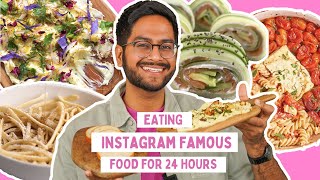 OMG😳😱 EATING ONLY INSTAGRAM TRENDING DISHES FOR 24 HOURS | VIRAL FOOD CHALLENGE