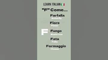F - Come | Simple way of Learning Italian | Learn Italian Easy Way  #learningitalian