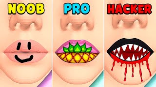 NOOB vs PRO vs HACKER - Lip Art 3D screenshot 5