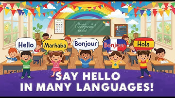 How to Say Hello in 4 Languages! 👋 Learn Greetings Song for Kids (English, Arabic, French, Spanish!)